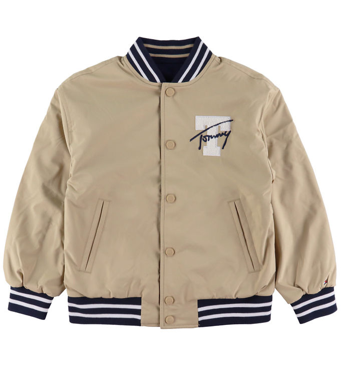 Tommy Hilfiger Bomberjakke - Vendbar - Gentle Gold/Navy