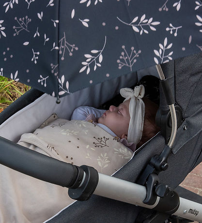Dooky Parasol/Paraply Til Klapvogn - UV50+ - Romantic Leaves Bla
