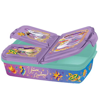 Unicorn Academy Madkasse - 3 Rum - Mint/Lilla