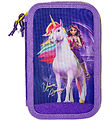 Unicorn Academy Penalhus m. Indhold - Dobbelt - Lilla/Glitter Unicorn Academy Penalhus m. Indhold - Dobbelt - Lilla/Glitter
