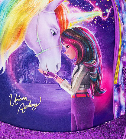 Unicorn Academy Rygsæk - Medium - 10 L - Lilla/Glitter