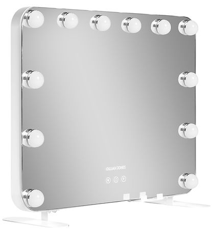 Gillian Jones Makeupspejl - 12 LED/Smartphoneholder - Hvid