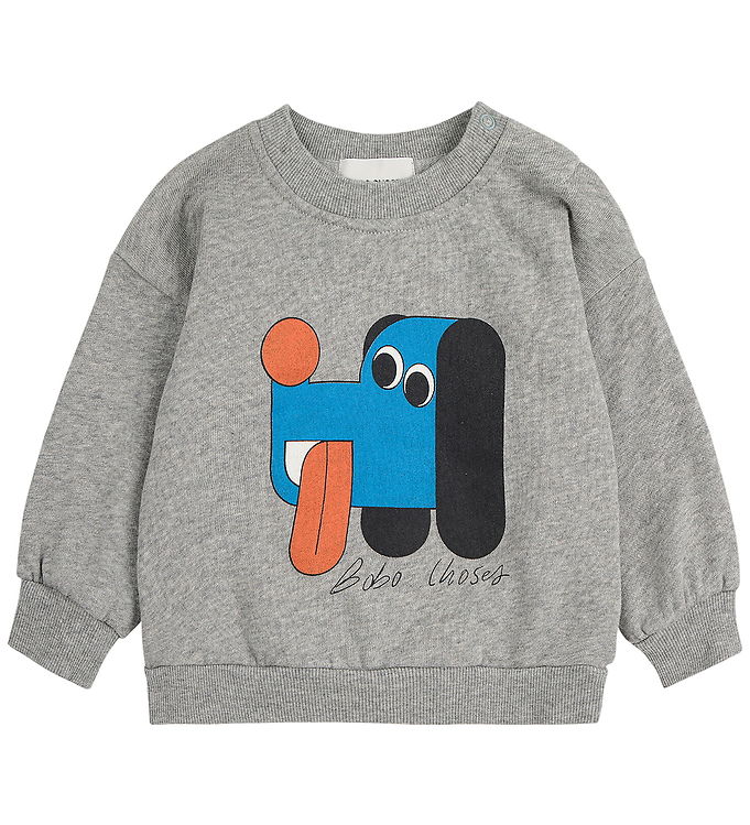 Bobo Choses Sweatshirt - Doggy Mate - Light Heather Grey