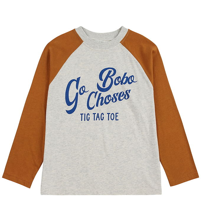 Bobo Choses Bluse - Go Bobo - Light Heather Grey/Brown