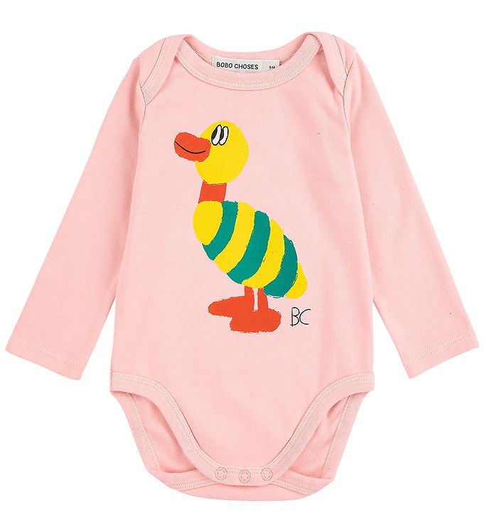 Bobo Choses Body l/æ - Stripped Duck - Light Pink