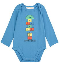 Bobo Choses Body l/æ - Hopscotch - Blå Bobo Choses Body l/æ - Hopscotch - Blå