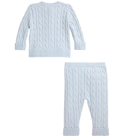 Polo Ralph Lauren Sæt - Cardigan/Bukser - Strik - Pearl Blue