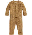 Polo Ralph Lauren Sæt - Cardigan/Bukser - Strik - Classic Camel Polo Ralph Lauren Sæt - Cardigan/Bukser - Strik - Classic Camel