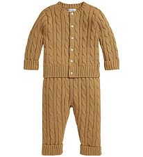 Polo Ralph Lauren Sæt - Cardigan/Bukser - Strik - Classic Camel Polo Ralph Lauren Sæt - Cardigan/Bukser - Strik - Classic Camel