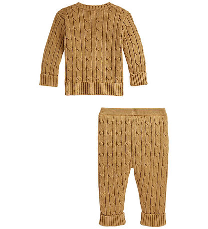 Polo Ralph Lauren Sæt - Cardigan/Bukser - Strik - Classic Camel