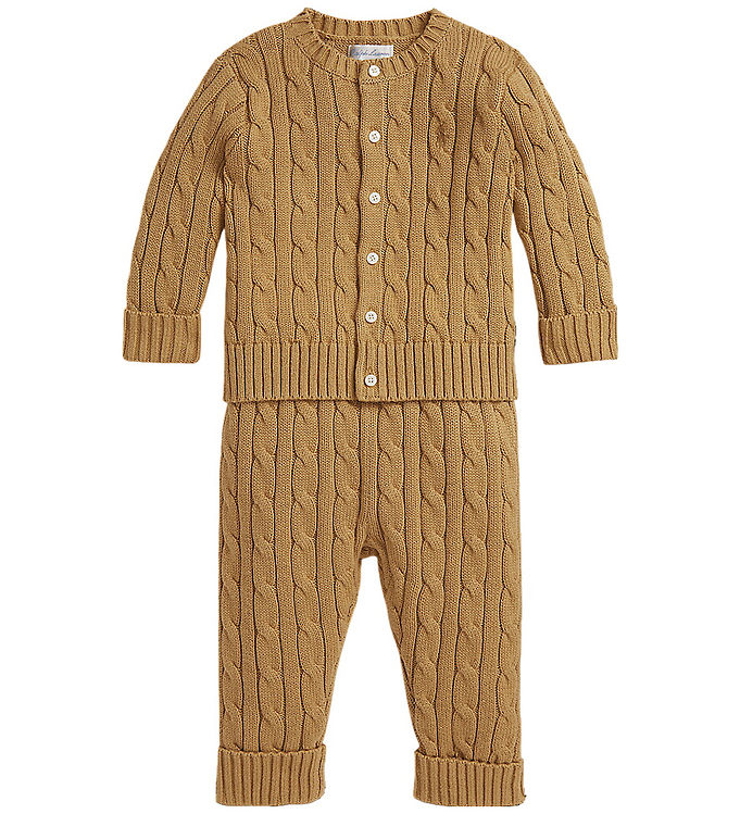 Polo Ralph Lauren Sæt - Cardigan/Bukser - Strik - Classic Camel