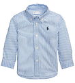 Polo Ralph Lauren Skjorte - Slim Fit - Blå/Hvidstribet Polo Ralph Lauren Skjorte - Slim Fit - Blå/Hvidstribet