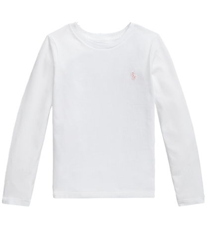 Polo Ralph Lauren Bluse - Hvid m. Rosa Polo Ralph Lauren Bluse - Hvid m. Rosa