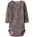 Name It Bodysuit l/s - NbfLeoana - Burnished Lilac w. Leopard Pr