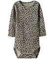 Name It Bodysuit l/s - NbfLeoana - Peyote w. Leopard Print
