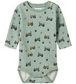 Name It Bodysuit l/s - Waffle Fabric - NbmLactor - Jadeite w. Pr
