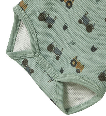 Name It Bodysuit l/s - Waffle Fabric - NbmLactor - Jadeite w. Pr
