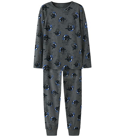 Name it Nattøj 2-delt - NkmNight - Mørkegråmeleret