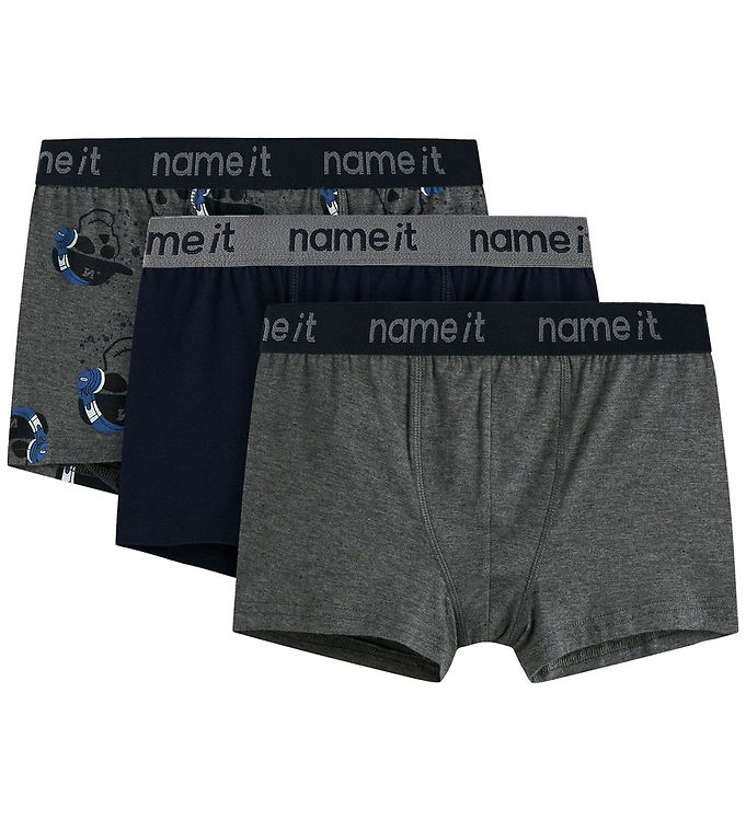 Name it Boxershorts - 3-pak - NkmBoxer - Mørkegråmeleret