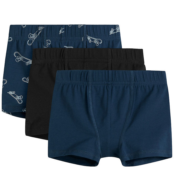 Name It Boxershorts 3-pak Titan/black Med Skateboard Print - Str. 1.5y 86cm