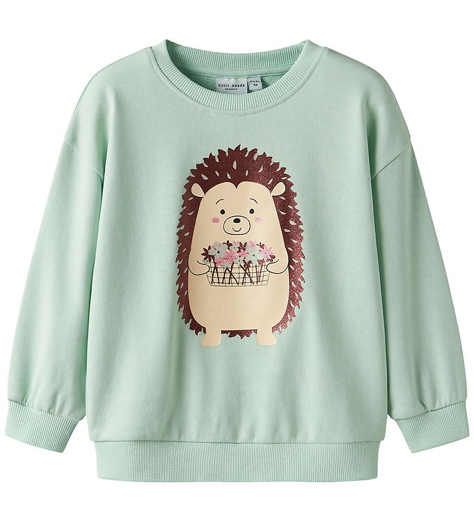 Name It Sweatshirt - NmfValona - Gossamer Green/Hedgehog