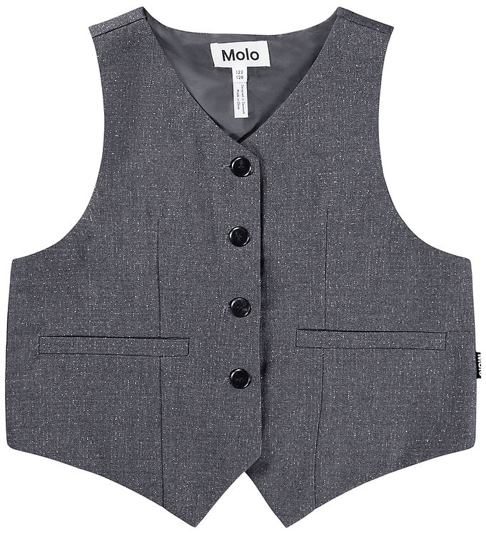 Molo Vest - Hollie - Grey Silver Check