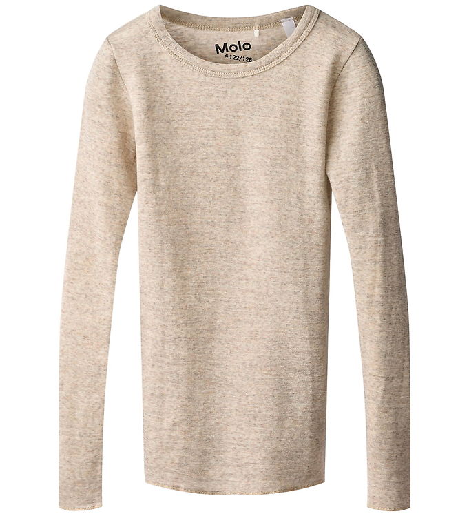Molo Bluse - Merino Uld - Rihanna - Oatmeal Melange