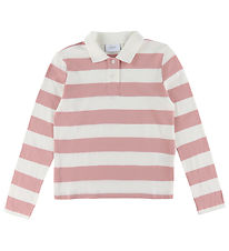 Grunt Polobluse - GrAnte - Dusty Rose/Hvidstribet Grunt Polobluse - GrAnte - Dusty Rose/Hvidstribet