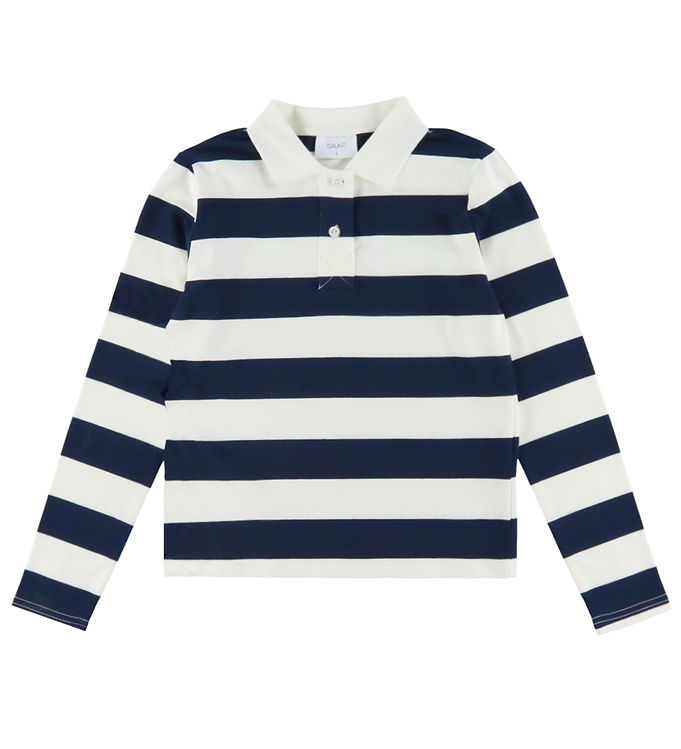 Grunt Polobluse - GrAnte - Navy/Hvidstribet