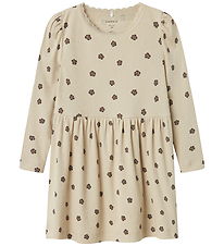 Name It Kjole - Rib - NmfLaikabna - Peyote m. Blomster Name It Kjole - Rib - NmfLaikabna - Peyote m. Blomster