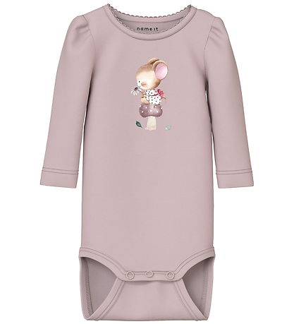 Name It Rompers l/s - NbfLotus - 2-pack - Cloud Danser/Gepolijst