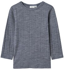 Name It Bluse - Uld - Rib - Noos - NmmWang - Folkstone Gray Name It Bluse - Uld - Rib - Noos - NmmWang - Folkstone Gray