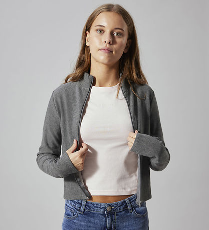 LMTD Cardigan - NlfLonja - Mørkegråmeleret
