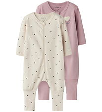 Name It Natdragt - 2-pak - Noos - NbfNightsuit - Summer Sand/W/D Name It Natdragt - 2-pak - Noos - NbfNightsuit - Summer Sand/W/D