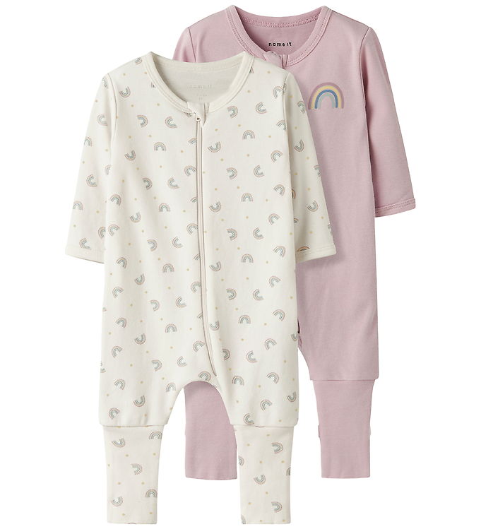 Name It Natdragt - 2-pak - Noos - NbfNightsuit - Jet Stream/W/Bu