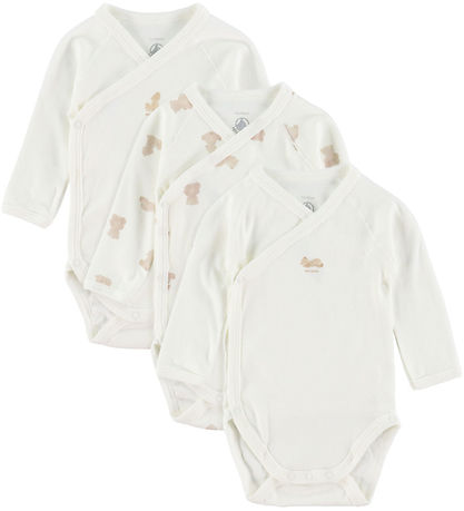 Petit Bateau Slå om Body l/æ  - 3- pak - Hvid Petit Bateau Slå om Body l/æ  - 3- pak - Hvid
