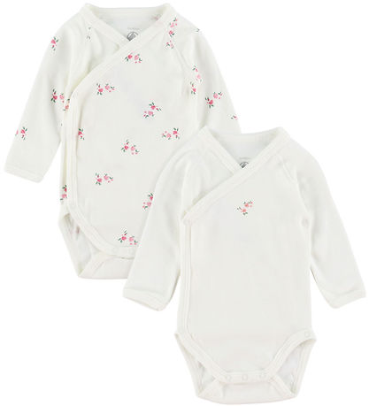 Petit Bateau Slå-om Body l/æ - 5-pak - Hvid/Rosa Petit Bateau Slå-om Body l/æ - 5-pak - Hvid/Rosa