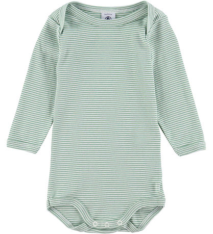 Petit Bateau Body l/æ - 3-pak - Hvid/Grøn Petit Bateau Body l/æ - 3-pak - Hvid/Grøn