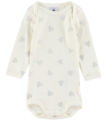 Petit Bateau Body l/æ - 3-pak - Hvid m. Guld/Sølv Petit Bateau Body l/æ - 3-pak - Hvid m. Guld/Sølv