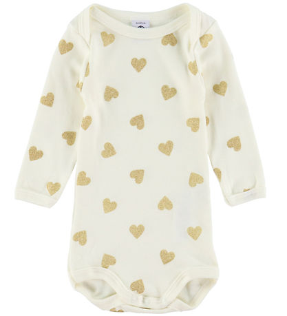 Petit Bateau Body l/æ - 3-pak - Hvid m. Guld/Sølv Petit Bateau Body l/æ - 3-pak - Hvid m. Guld/Sølv