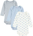 Petit Bateau Body l/æ - 3-pak - Blå/Hvid Petit Bateau Body l/æ - 3-pak - Blå/Hvid