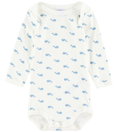 Petit Bateau Bodysuit l/s - 3-Pack - Blue/White