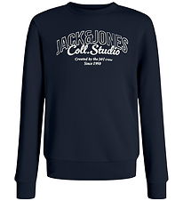 Jack & Jones Sweatshirt - JjMakoto - Sky Captain/Big Print Jack & Jones Sweatshirt - JjMakoto - Sky Captain/Big Print