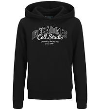 Jack & Jones Hættetrøje - JjMakoto - Black/Big Print Jack & Jones Hættetrøje - JjMakoto - Black/Big Print