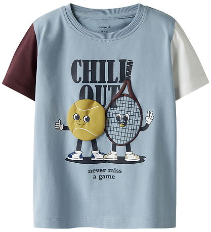 Name It T-shirt - NmmKyler - Dusty Blue w. Print