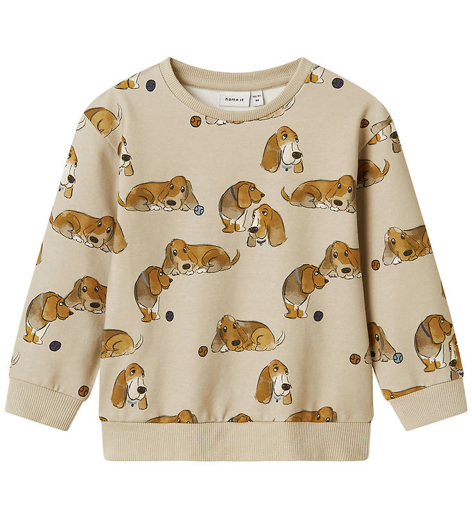 Name It Sweatshirt Peyote Med Hundeprint - Str. 5y 110cm