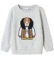 Name It Sweatshirt - NmmKamden - Light Grey Melange w. Print