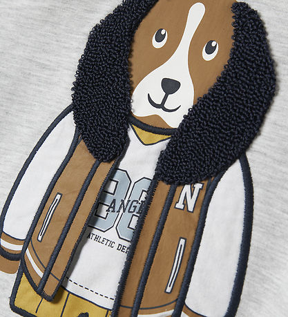 Name It Sweatshirt - NmmKamden - Light Grey Melange w. Print