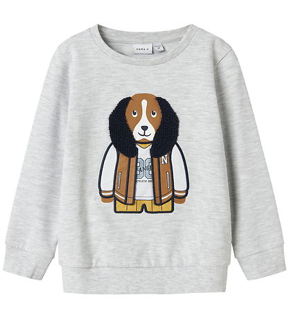 Name It Sweatshirt - NmmKamden - Light Grey Melange w. Print