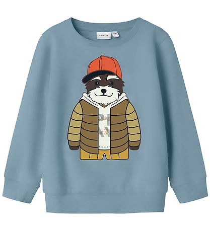 Name It Sweatshirt - NmmKamden - Dusty Blue w. Print